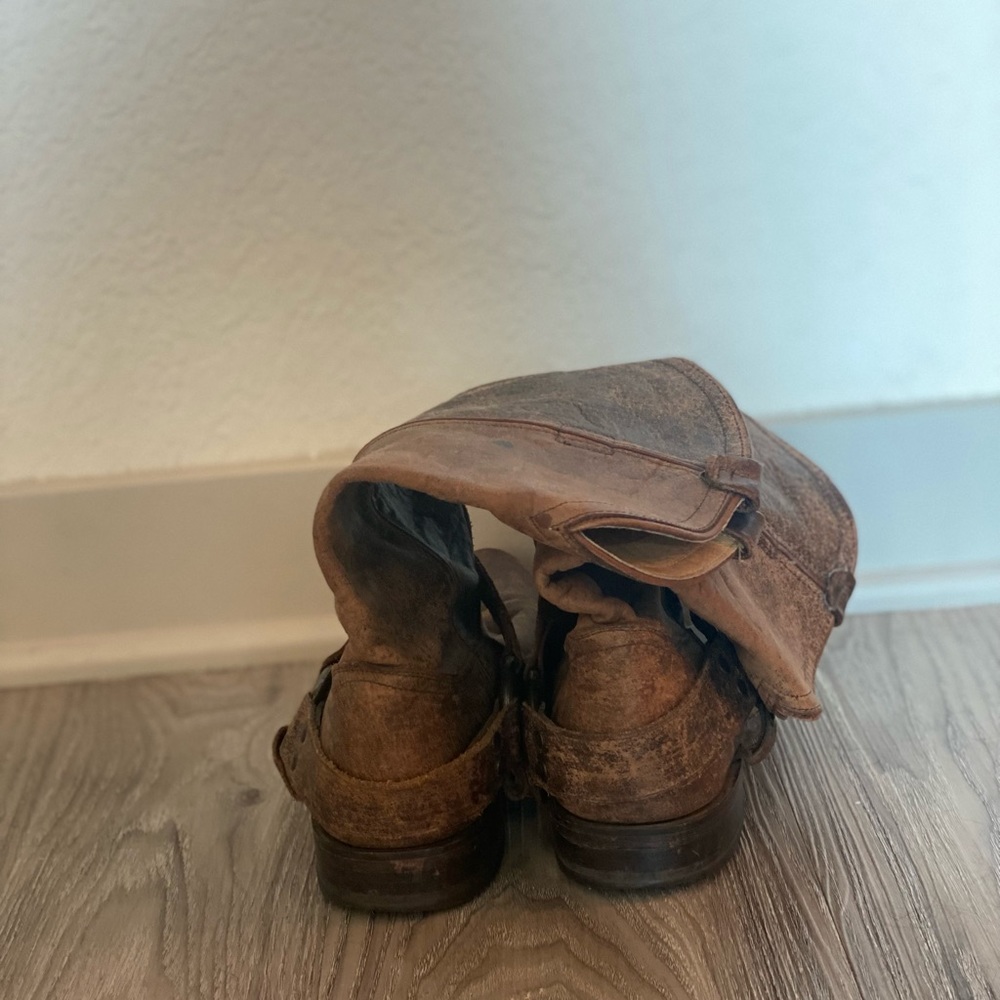 Frye Brown Leather Harness Ankle Boots - Picture 4 of 4